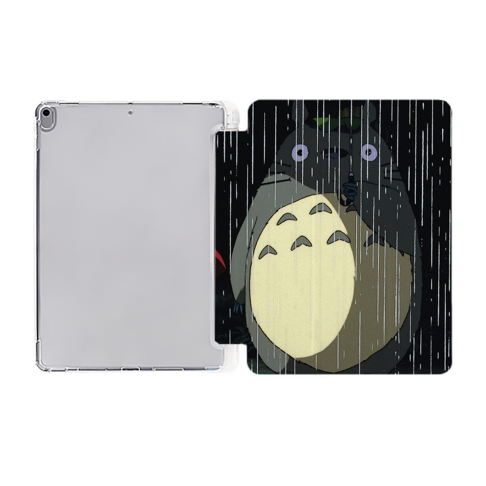 （画像用） となりのトトロ 草壁メイ 草壁サツキ My Neighbor Totoro Satsuki Kusakabe Mei Kusakabe IPad ケース ペン収納付き 三つ折りスタンド PUレザー×シリコン 対応機種9.5/10.5/10.9インチ